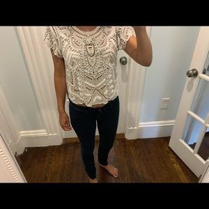 Lovers and Friends beaded white shirt